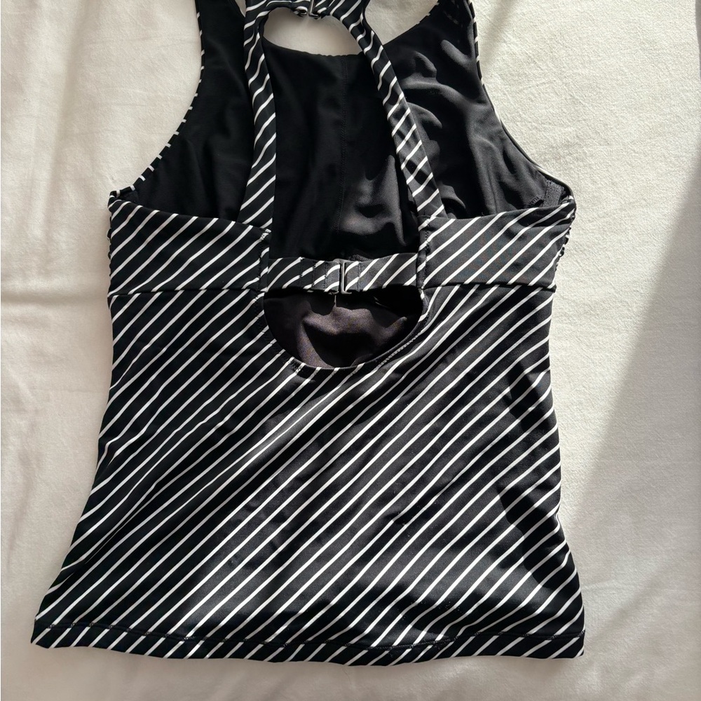 Athleta Maldives Black and White Striped Tankini set - Picture 2 of 4
